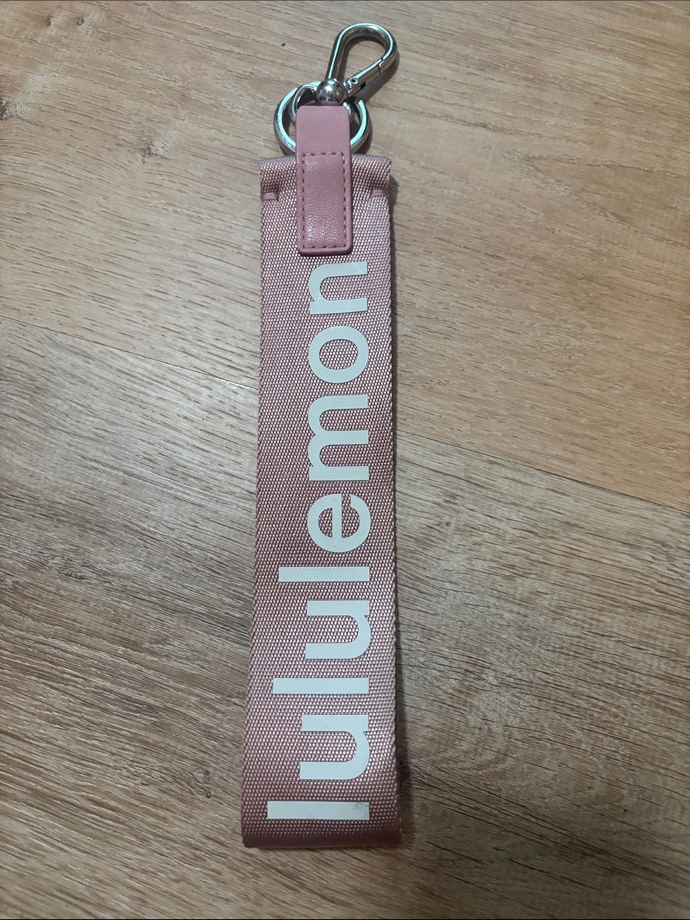 lululemon athletica Never Lost Keychain pink mist silver hardware